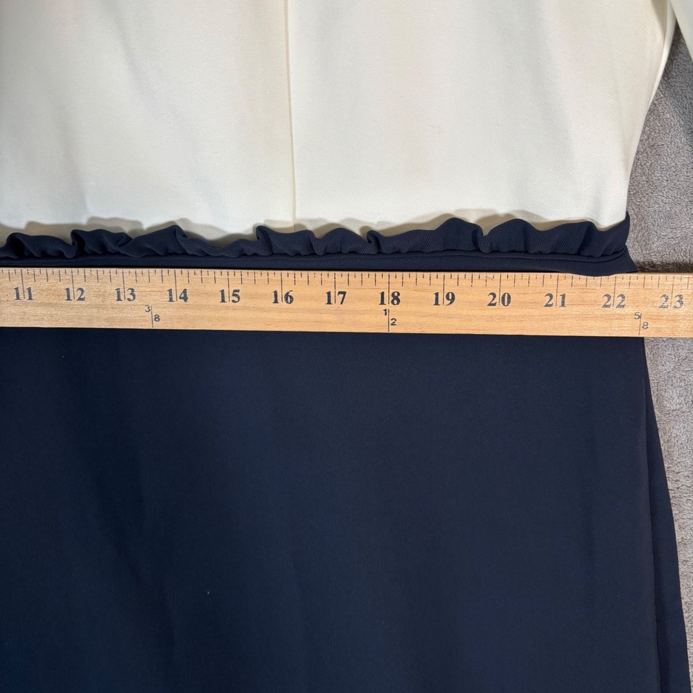 J.Crew 365 Womens Plus Size 22 Colorblock Sheath Dress Ivory Navy H3581 NEW - Picture 15 of 16